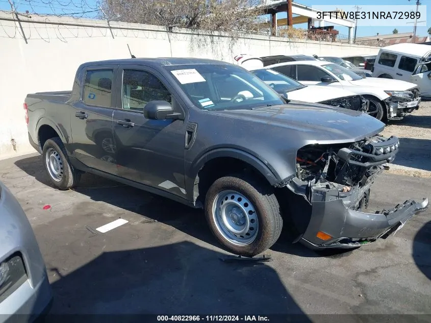 2022 Ford Maverick Xl VIN: 3FTTW8E31NRA72989 Lot: 40822966