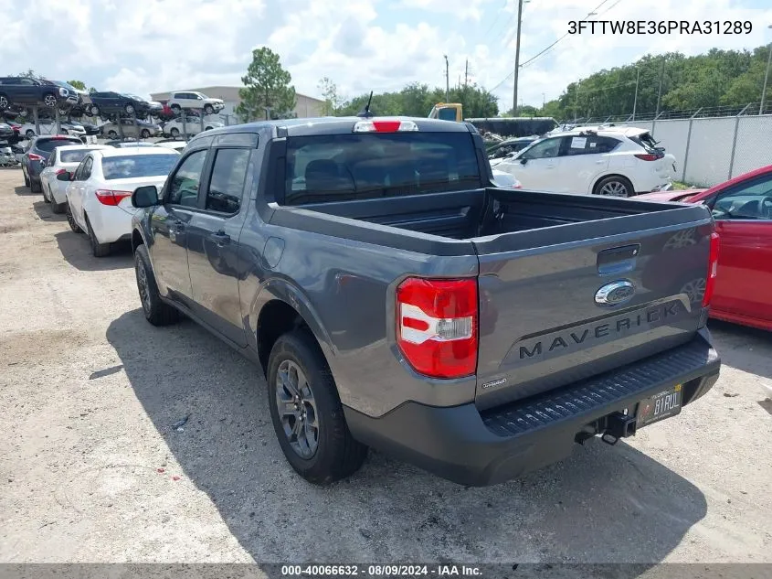 2023 Ford Maverick Xlt VIN: 3FTTW8E36PRA31289 Lot: 40066632