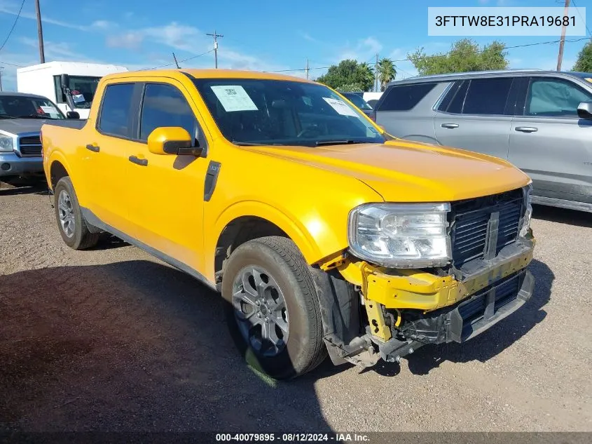 2023 Ford Maverick Xlt VIN: 3FTTW8E31PRA19681 Lot: 40079895