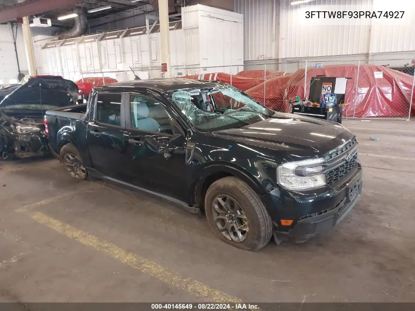 2023 Ford Maverick Xlt VIN: 3FTTW8F93PRA74927 Lot: 40145649