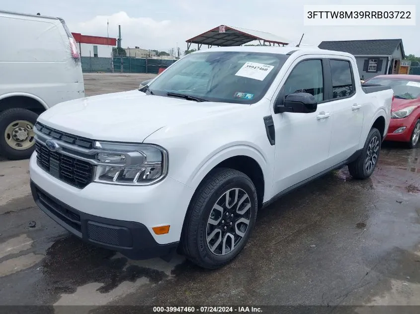 2024 Ford Maverick Lariat VIN: 3FTTW8M39RRB03722 Lot: 39947460