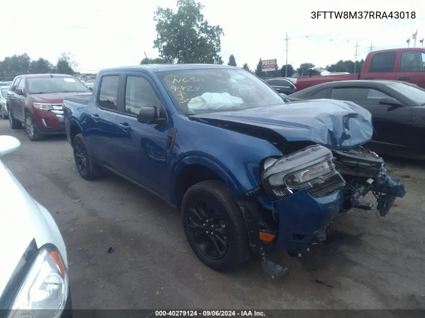 2024 Ford Maverick Lariat VIN: 3FTTW8M37RRA43018 Lot: 40279124