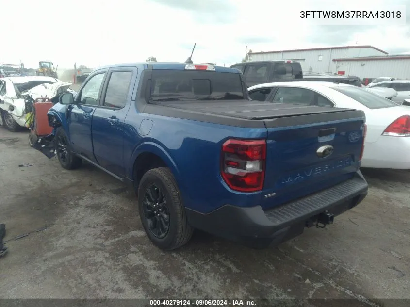 2024 Ford Maverick Lariat VIN: 3FTTW8M37RRA43018 Lot: 40279124