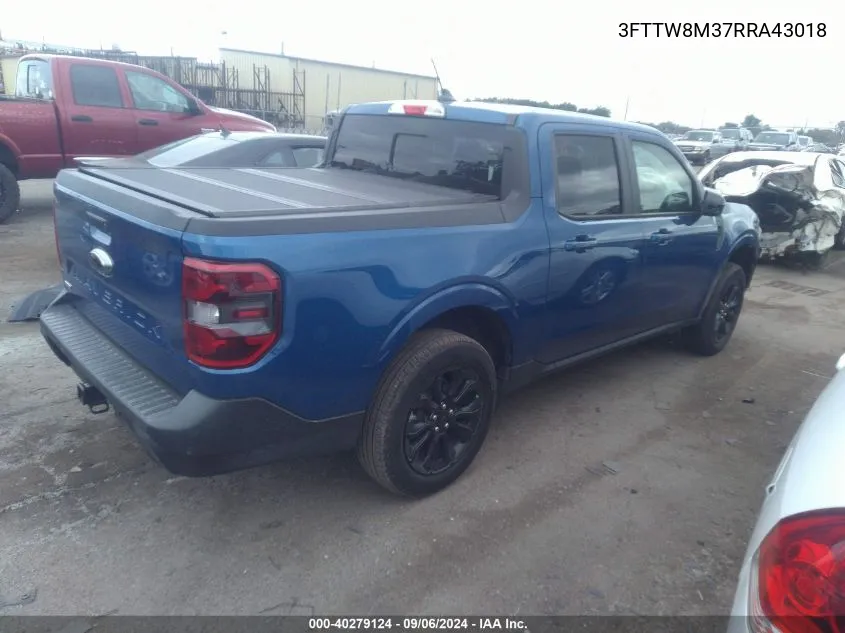 2024 Ford Maverick Lariat VIN: 3FTTW8M37RRA43018 Lot: 40279124