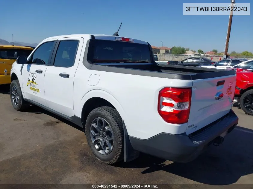 2024 Ford Maverick Xlt VIN: 3FTTW8H38RRA22043 Lot: 40291542