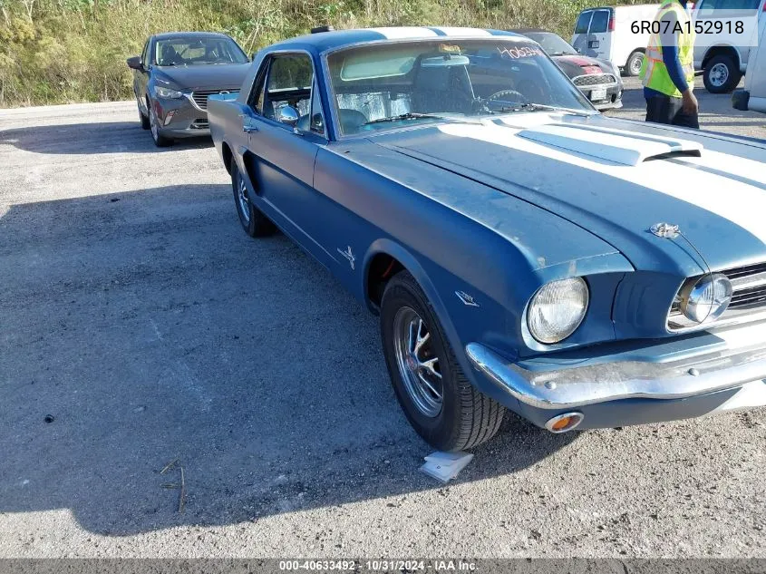 1966 Ford Mustang VIN: 6R07A152918 Lot: 40633492