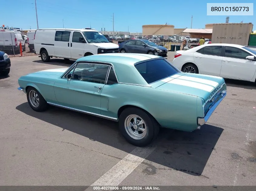 1968 Ford Mustang VIN: 8R01C150773 Lot: 40278806