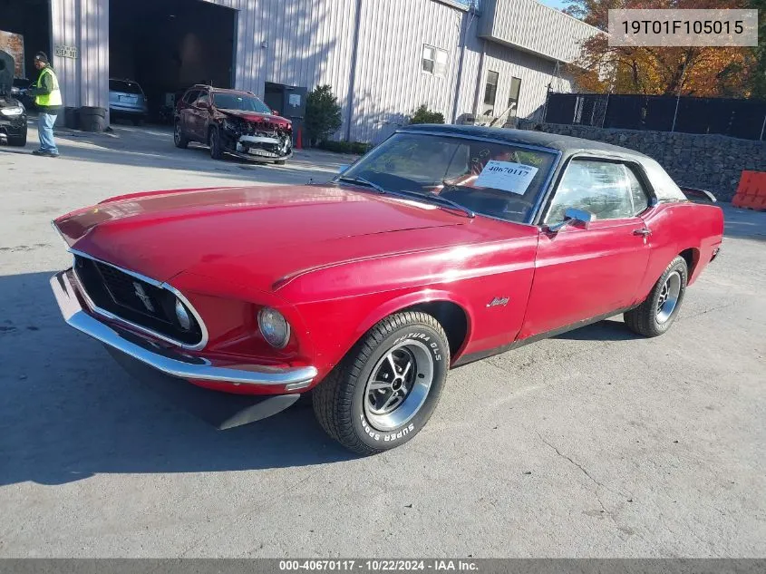 1969 Ford Mustang VIN: 19T01F105015 Lot: 40670117