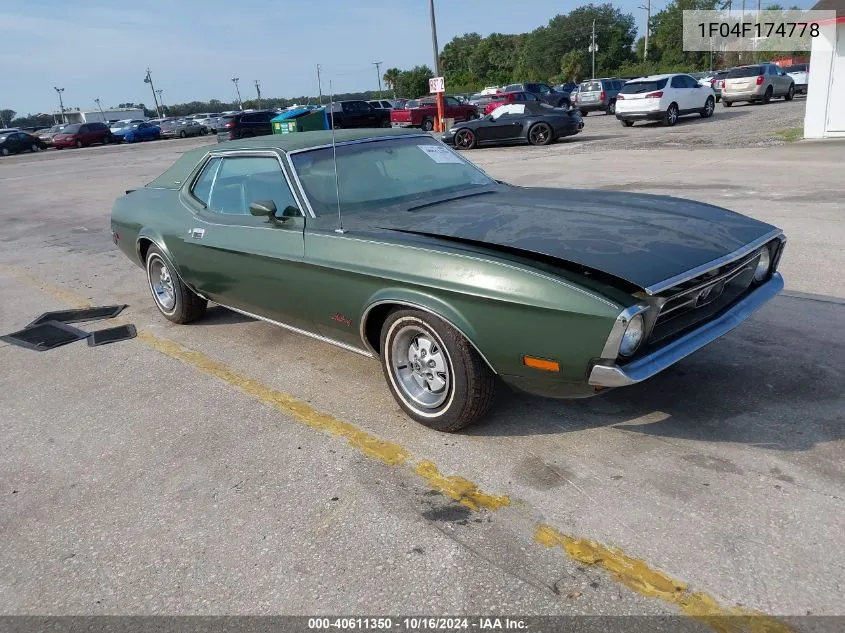 1971 Ford Mustang VIN: 1F04F174778 Lot: 40611350