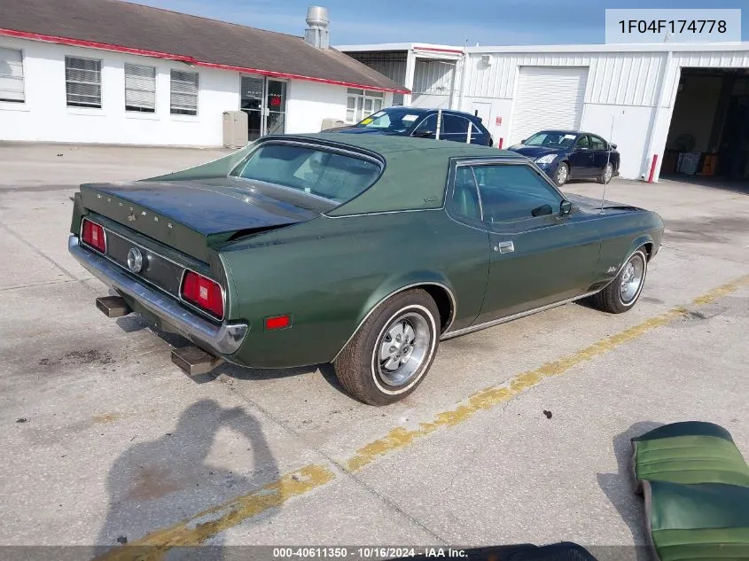 1971 Ford Mustang VIN: 1F04F174778 Lot: 40611350