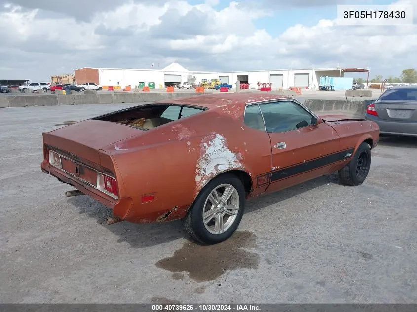 1973 Ford Mustang VIN: 3F05H178430 Lot: 40739626