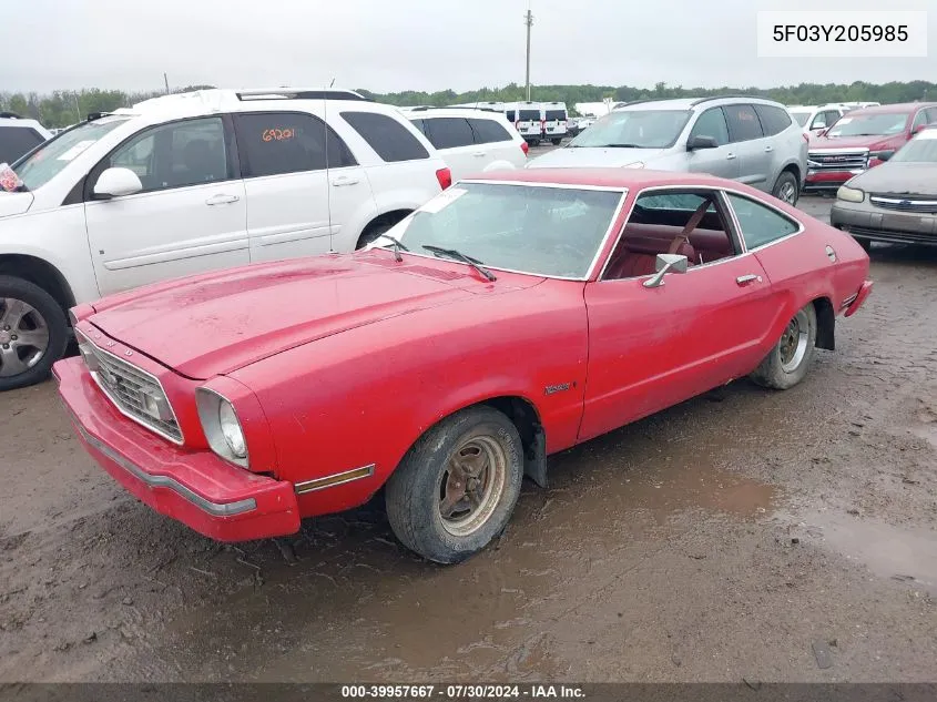 1975 Ford Mustang VIN: 5F03Y205985 Lot: 39957667