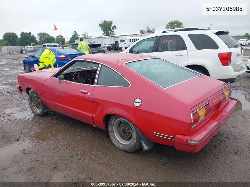 1975 Ford Mustang VIN: 5F03Y205985 Lot: 39957667