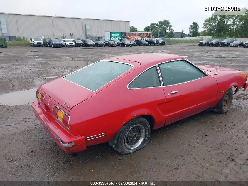 1975 Ford Mustang VIN: 5F03Y205985 Lot: 39957667