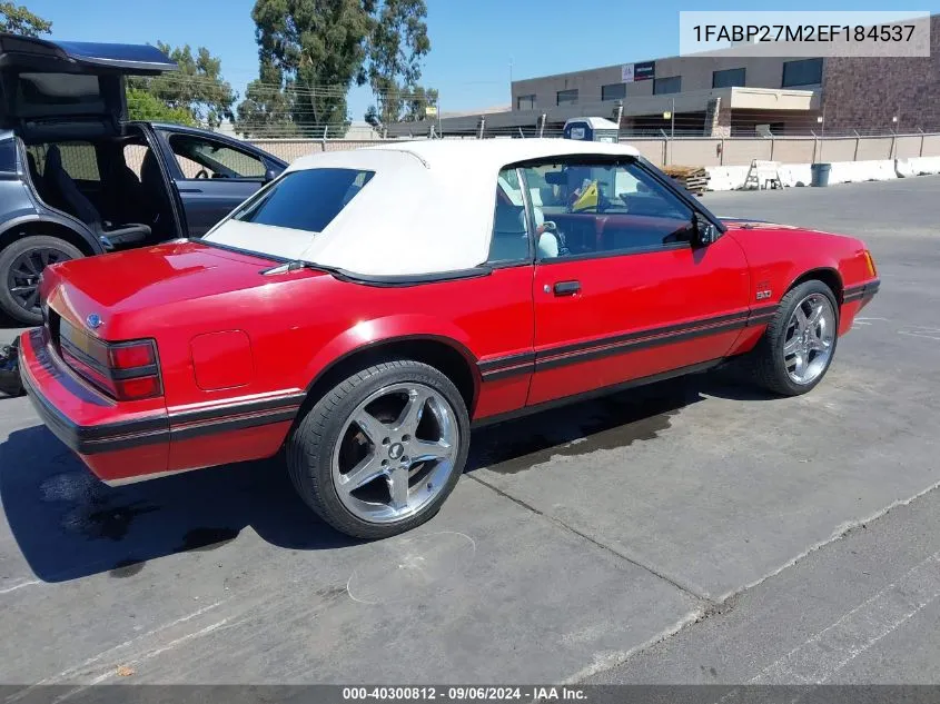 1FABP27M2EF184537 1984 Ford Mustang Glx