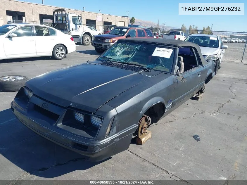 1986 Ford Mustang Lx/Gt VIN: 1FABP27M9GF276232 Lot: 40658595