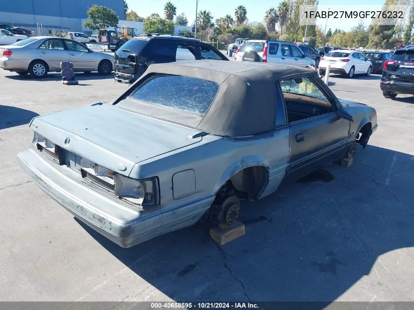 1986 Ford Mustang Lx/Gt VIN: 1FABP27M9GF276232 Lot: 40658595