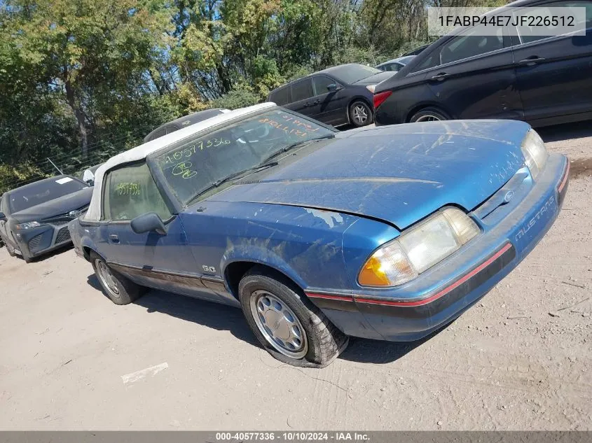 1988 Ford Mustang Lx VIN: 1FABP44E7JF226512 Lot: 40577336