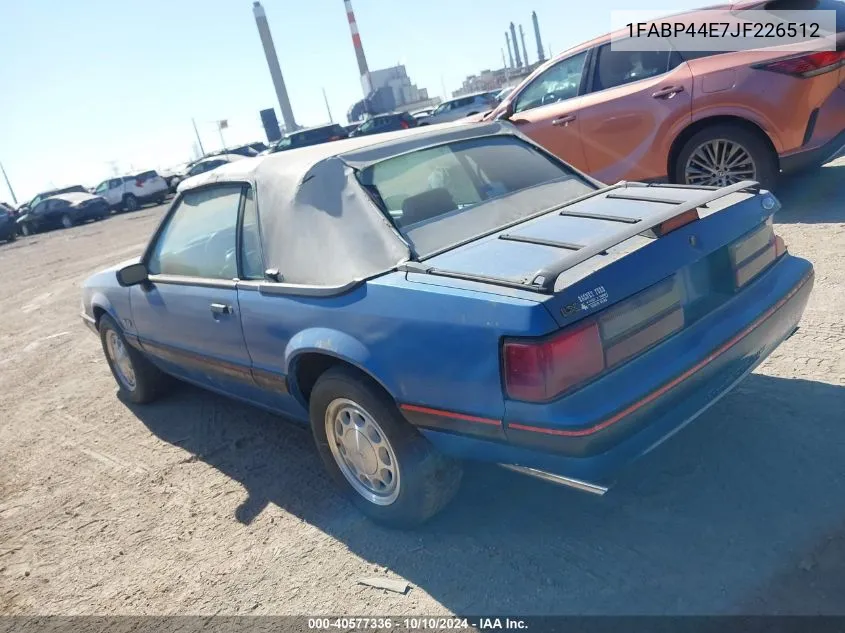 1988 Ford Mustang Lx VIN: 1FABP44E7JF226512 Lot: 40577336