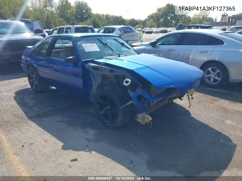 1989 Ford Mustang Lx VIN: 1FABP41A3KF127365 Lot: 40548437