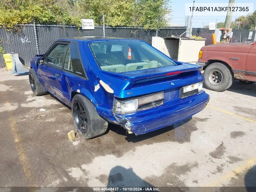 1989 Ford Mustang Lx VIN: 1FABP41A3KF127365 Lot: 40548437