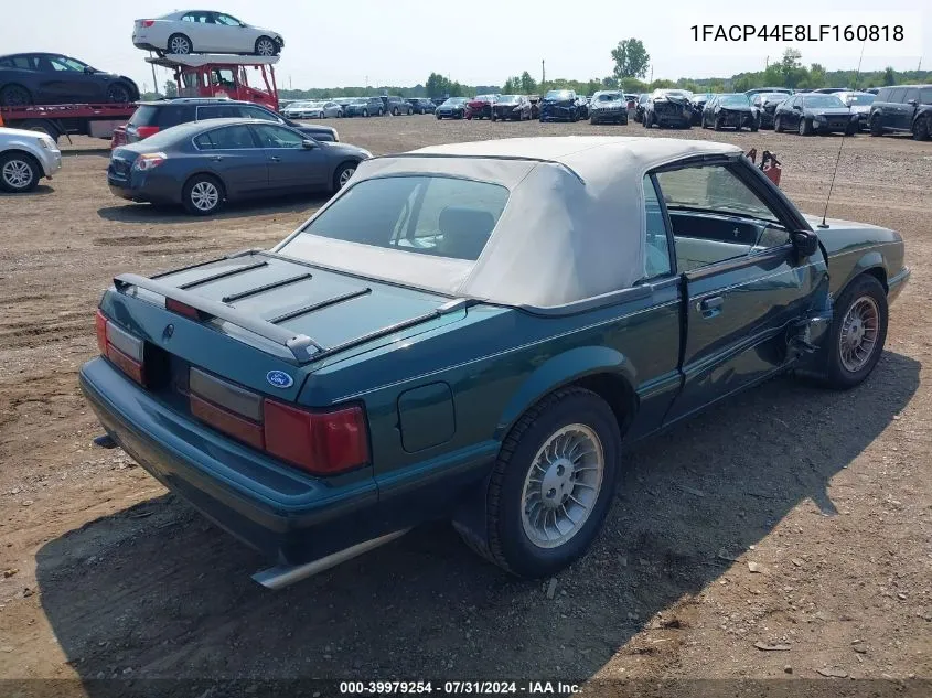 1990 Ford Mustang Lx VIN: 1FACP44E8LF160818 Lot: 39979254