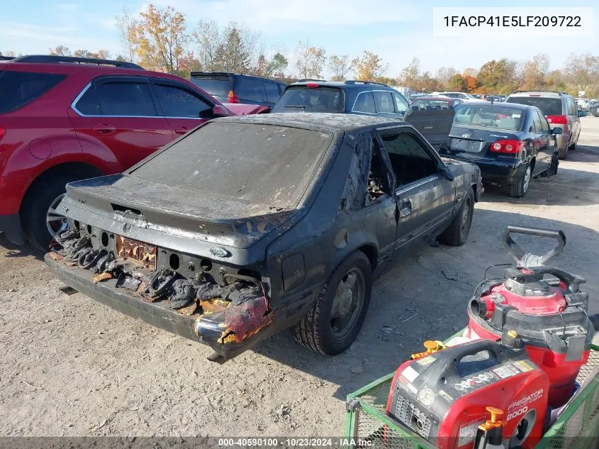 1990 Ford Mustang Lx VIN: 1FACP41E5LF209722 Lot: 40590100