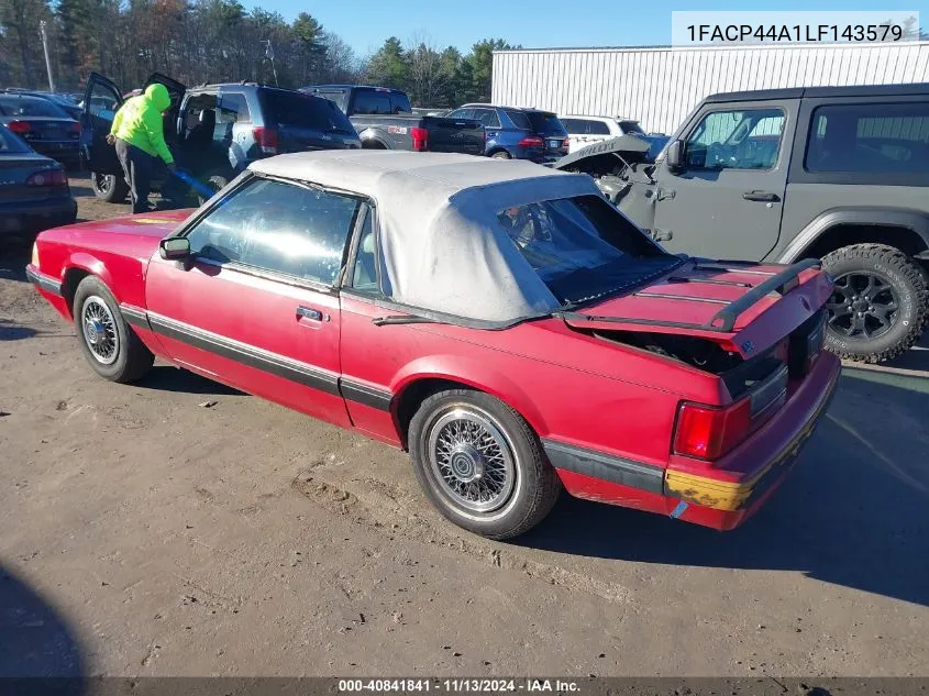 1990 Ford Mustang Lx VIN: 1FACP44A1LF143579 Lot: 40841841