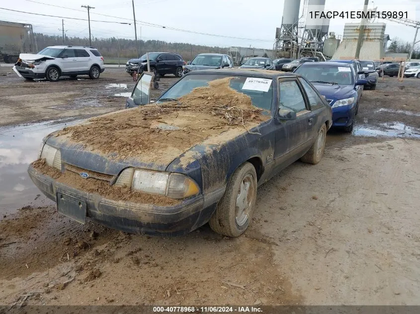 1991 Ford Mustang Lx VIN: 1FACP41E5MF159891 Lot: 40778968