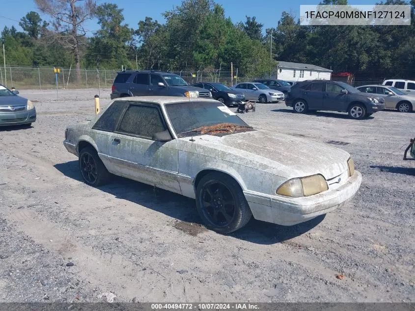 1992 Ford Mustang Lx VIN: 1FACP40M8NF127124 Lot: 40494772