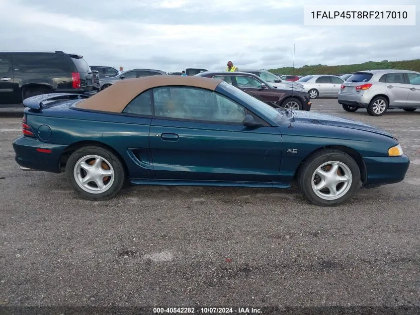 1994 Ford Mustang Gt VIN: 1FALP45T8RF217010 Lot: 40542282