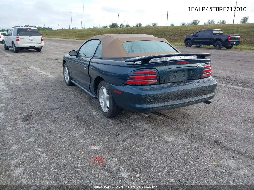 1994 Ford Mustang Gt VIN: 1FALP45T8RF217010 Lot: 40542282