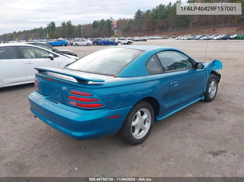 1994 Ford Mustang VIN: 1FALP4042RF157001 Lot: 40708730