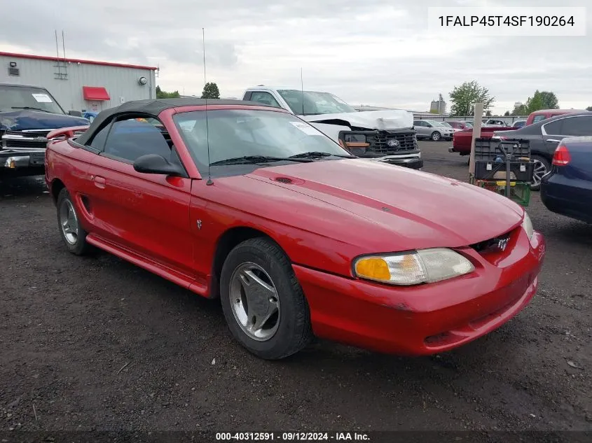 1995 Ford Mustang Gt/Gts VIN: 1FALP45T4SF190264 Lot: 40312591