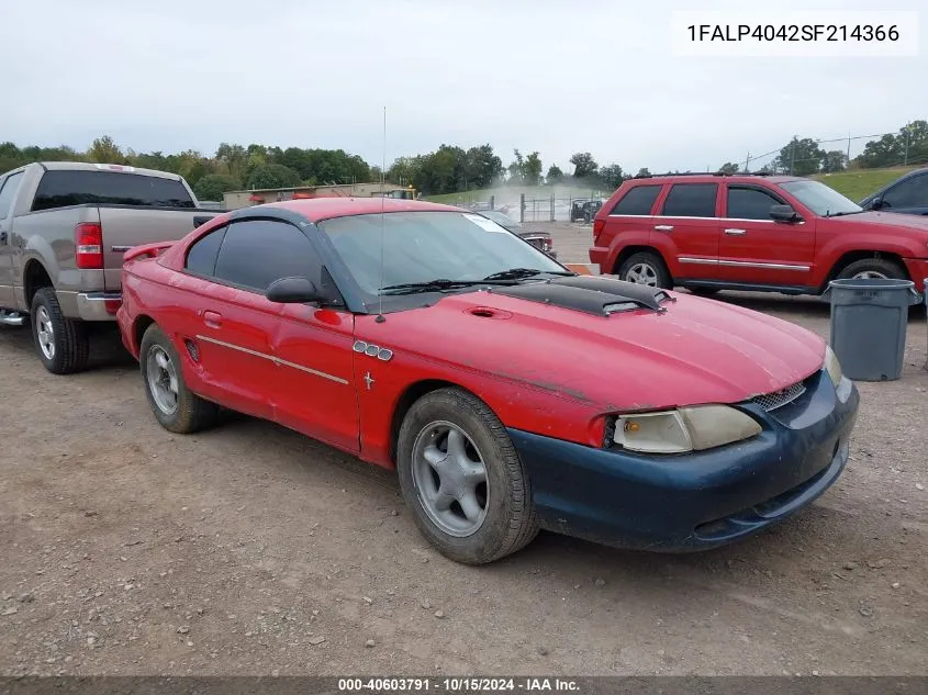 1995 Ford Mustang VIN: 1FALP4042SF214366 Lot: 40603791