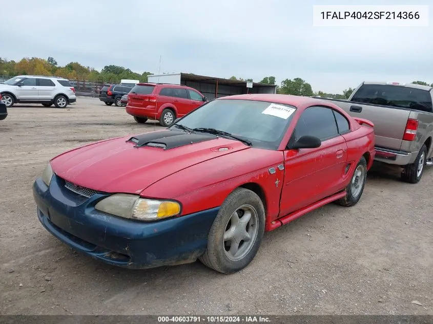 1995 Ford Mustang VIN: 1FALP4042SF214366 Lot: 40603791