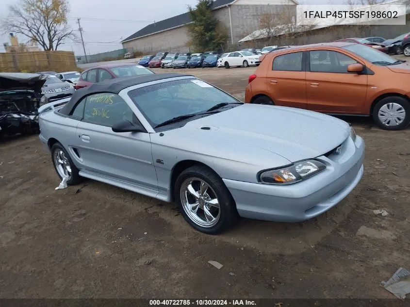 1995 Ford Mustang Gt/Gts VIN: 1FALP45T5SF198602 Lot: 40722785