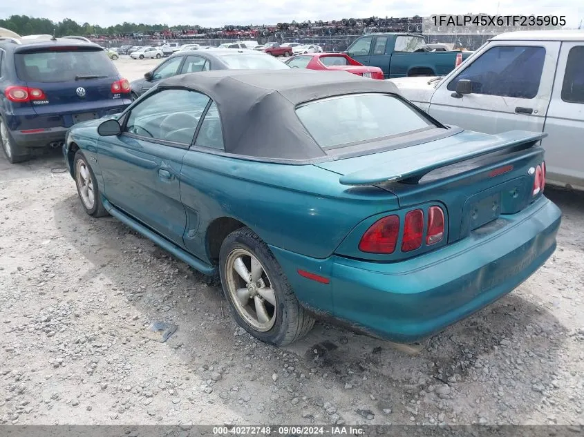 1996 Ford Mustang Gt VIN: 1FALP45X6TF235905 Lot: 40272748