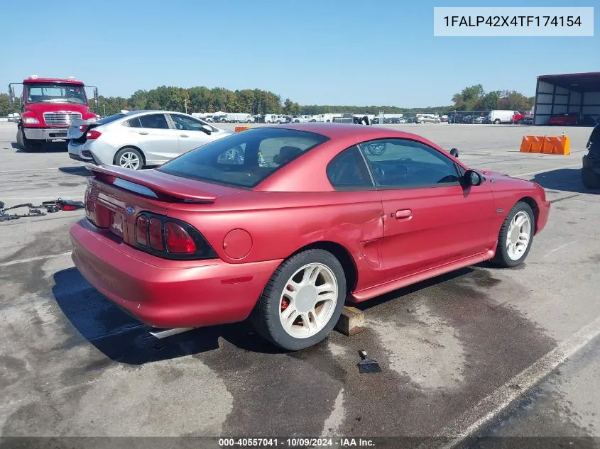 1996 Ford Mustang Gt VIN: 1FALP42X4TF174154 Lot: 40557041