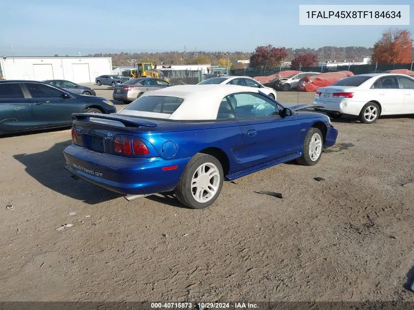 1996 Ford Mustang Gt VIN: 1FALP45X8TF184634 Lot: 40715873