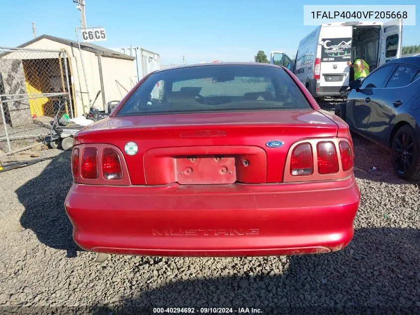 1997 Ford Mustang VIN: 1FALP4040VF205668 Lot: 40294692