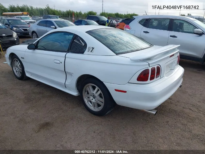 1997 Ford Mustang VIN: 1FALP4048VF168742 Lot: 40762312