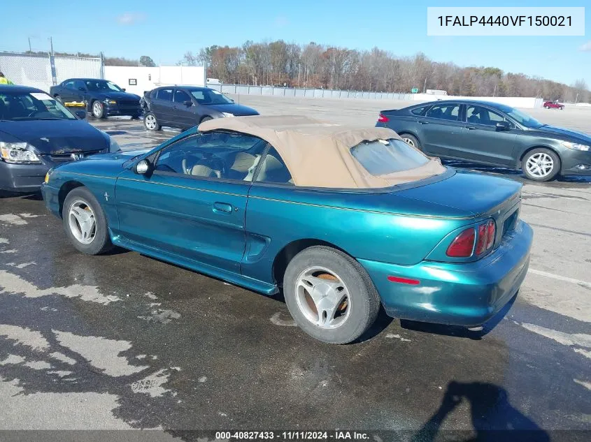 1997 Ford Mustang VIN: 1FALP4440VF150021 Lot: 40827433