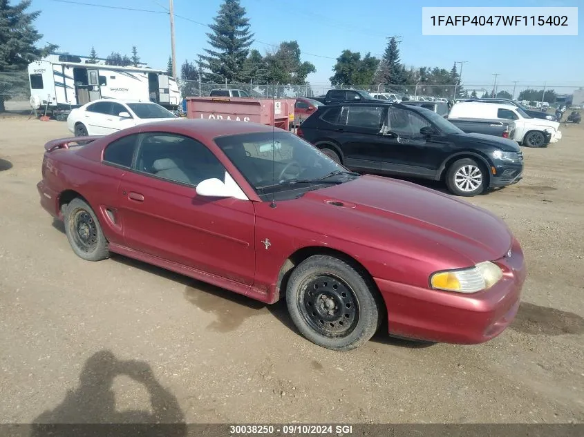 1998 Ford Mustang VIN: 1FAFP4047WF115402 Lot: 30038250