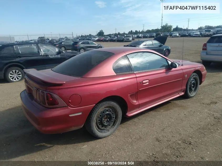 1998 Ford Mustang VIN: 1FAFP4047WF115402 Lot: 30038250