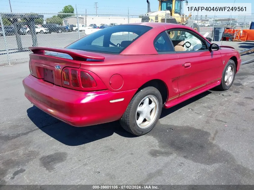 1998 Ford Mustang VIN: 1FAFP4046WF249561 Lot: 39801105