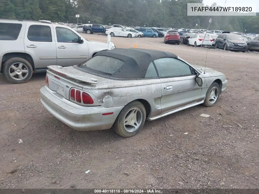 1FAFP4447WF189820 1998 Ford Mustang