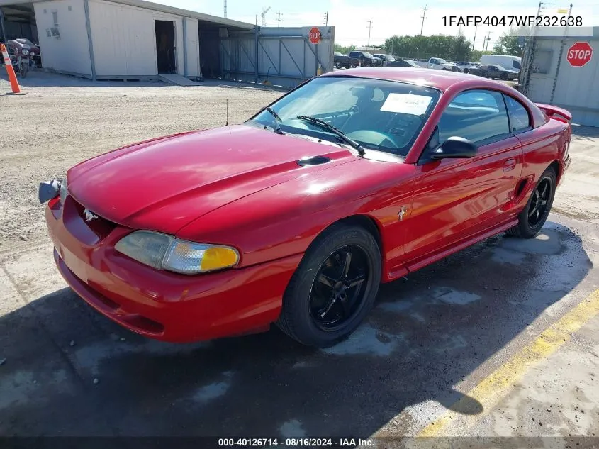 1998 Ford Mustang VIN: 1FAFP4047WF232638 Lot: 40126714