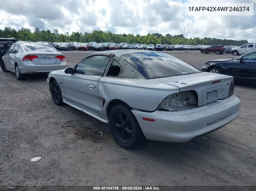 1998 Ford Mustang Gt VIN: 1FAFP42X4WF246374 Lot: 40194759