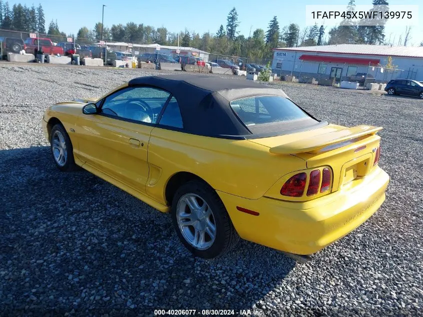 1998 Ford Mustang Gt VIN: 1FAFP45X5WF139975 Lot: 40206077